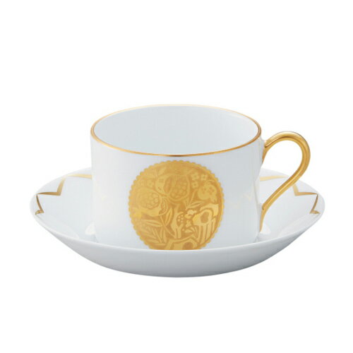 皇室御用達 大倉陶園 日本製 100周年記念 復刻コレクション 金蝕柘榴紋 コーヒーカップ＆ソーサー 165ml [ブランドロゴ入りギフトBOX] 人気 ギフト 御祝 結婚祝 出産祝 新築祝 結婚内祝 出産内祝 新築内祝 各種内祝 快気祝 粗品 景品 記念品 歳祝