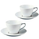 ノリタケ ( NORITAKE ) アミ ティー・コーヒーカップ＆ソーサーペア 210ml ( プラチナ )  人気 ギフト 御祝 結婚祝 出産祝 新築祝 結婚内祝 出産内祝 新築内祝 景品 記念品 歳祝