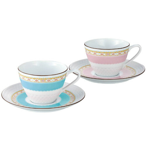 ノリタケ カップ 【 あす楽 土日・祝日対応 】ノリタケ ( NORITAKE ) ハミングブルー ＆ ハミングブロッサム ティー・コーヒーカップ＆ソーサーペア 210ml ※ 電子レンジ使用可 [ブランドロゴ入りギフトBOX] 人気 ギフト 結婚祝 出産祝 結婚内祝 出産内祝 記念品