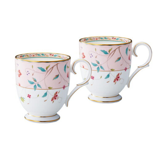 ノリタケ ( NORITAKE ) 花更紗 ペアマグカップ 320ml ( ピンク ) [ブランドロゴ入りギフトBOX] 人気 ギフト 御祝 結婚祝 出産祝 新築祝 結婚内祝 出産内祝 新築内祝 粗品 景品 記念品 歳祝