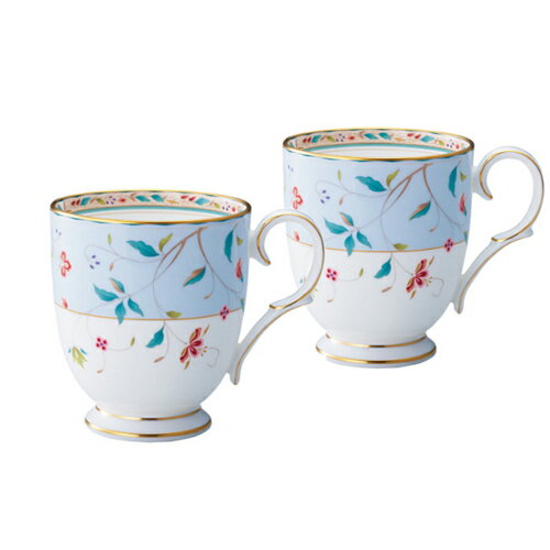 ノリタケ ( NORITAKE ) 花更紗 ペアマグカップ 320ml ( ブルー ) [ブランドロゴ入りギフトBOX] 人気 ギフト 御祝 結婚祝 出産祝 新築祝 結婚内祝 出産内祝 新築内祝 粗品 景品 記念品 歳祝