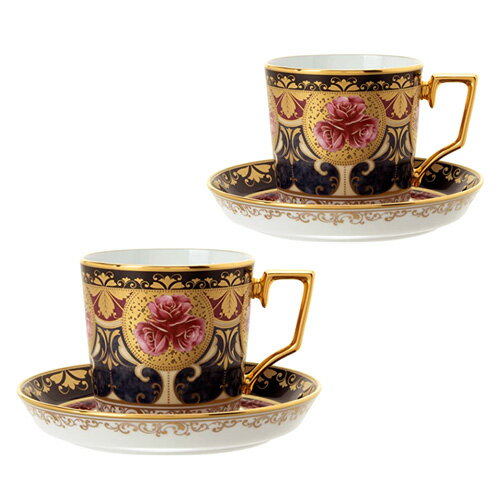 ノリタケ ( NORITAKE ) 日本製 オマージュコレクション 色絵薔薇文 コーヒーカップ＆ソーサーペア 160ml [ブランドロゴ入りギフトBOX] 人気 ギフト 御祝 結婚祝 出産祝 新築祝 結婚内祝 出産内祝 新築内祝 各種内祝 快気祝 粗品 景品 記念品 歳祝