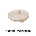 【3900円以上購入で送料無料】 アサヒ平ロープ紅白 3030 両端ループ加工 HK-3030