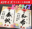 有名書家代筆の命名書 今ならマンスリーカード（月齢カード）進呈中！ 即日可 【A3サイズ】 定形外発送