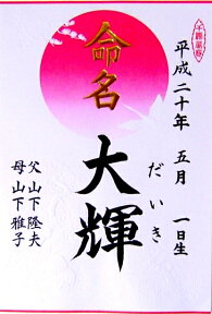 【2枚以上で定形外郵便送料無料】B4サイズ命名書　有名書家の命名書【命名紙　命名用紙】【毛筆】【代筆】