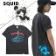 テトラポッツ スクイッドTEE SK スミクロ TPT040 Tシャツ 半袖 Tetrapots SQUID TEE【メール便OK】 通販 釣り具 フィッシング Tシャツ ウェア ウエア 半袖 エギ イカ モンパチ
