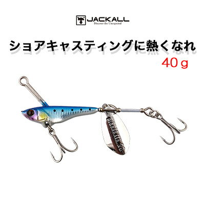 ジャッカル ビッグバッカースピン 40g ショアジギング テイルスピンジグ JACKALL BIGBACKER SPIN / 釣り 釣り具 フィッシング ルアー スピンテールジグ