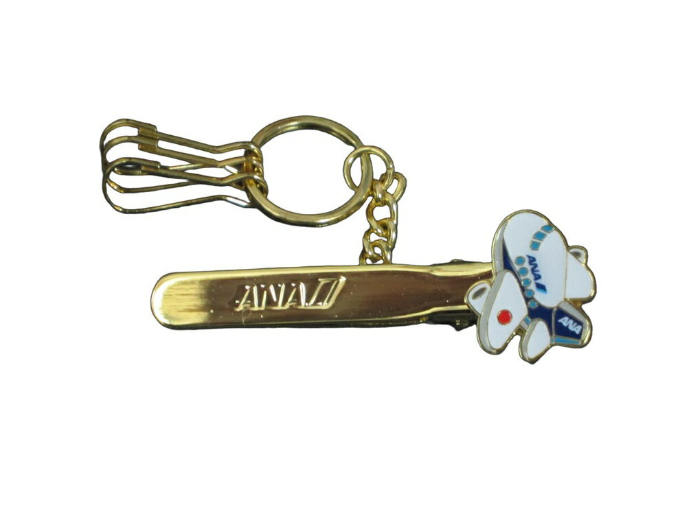 飛行機　キークリップ ANA (ゴールド)