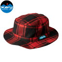 カブー KAVU キッズ 帽子 ハット K's チェックバケットハット レッド KAV19821528034