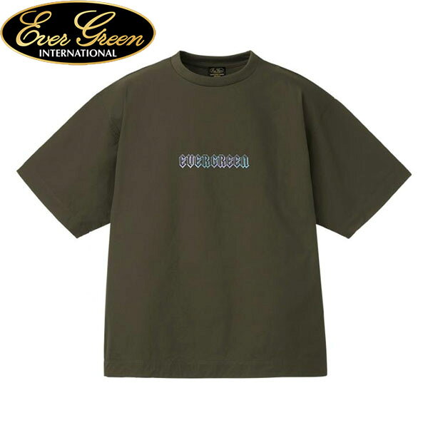 樂天商城 - エバーグリーン EVERGREEN 半袖Tシャツ E.G.マイクロリップストップ ルーズフィットTシャツ ストレッチ アウトドア 釣り フィッシング オリーブ AZREVG574