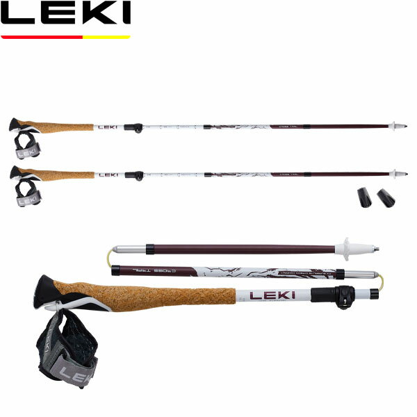 レキ LEKI ノルディックウォーキングポール クロストレイル FX Superlite Compact 221ワインレッド 2本..