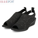 エル スポーツ ELLESPORT レディース 靴 ウェッジサンダル ESP12736 BLACK ニット素材 マドラス madras ELLESP12736BLA(4)