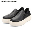 マドラスウォーク madras Walk レディース ゴアテックス スリッポン 厚底 レザー MWL1024 BLACK 防水透湿 MADMWL1024BLA