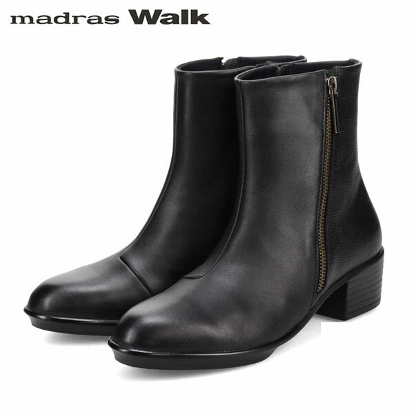 マドラスウォーク madras Walk レディース ゴアテックス ショートブーツ サイドジップ MWL1114 BLACK 防水透湿 MADMWL1114BLA