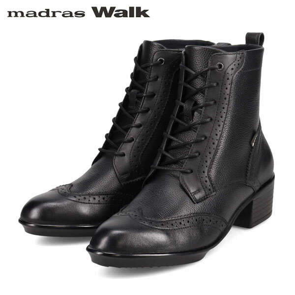 樂天商城 - マドラスウォーク madras Walk レディース ゴアテックス レースアップブーツ ショートブーツ MWL1115 BLACK 防水透湿 MADMWL1115BLA