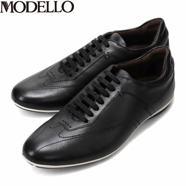 樂天商城 - モデロ MODELLO メンズ レザースニーカー DM6922 BLACK ブラック 抗菌消臭 マドラス madras MODDM6922BLA