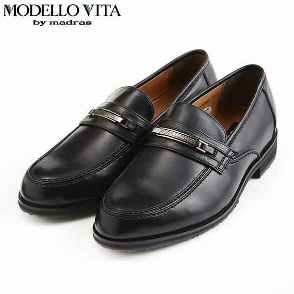 モデロヴィータ MODELLO VITA メンズ 紳士靴 ビットローファー スリッポン ビジネスシューズ SPVT5650 BLACK 防滑 マドラス madras MOVSPVT5650BLA
