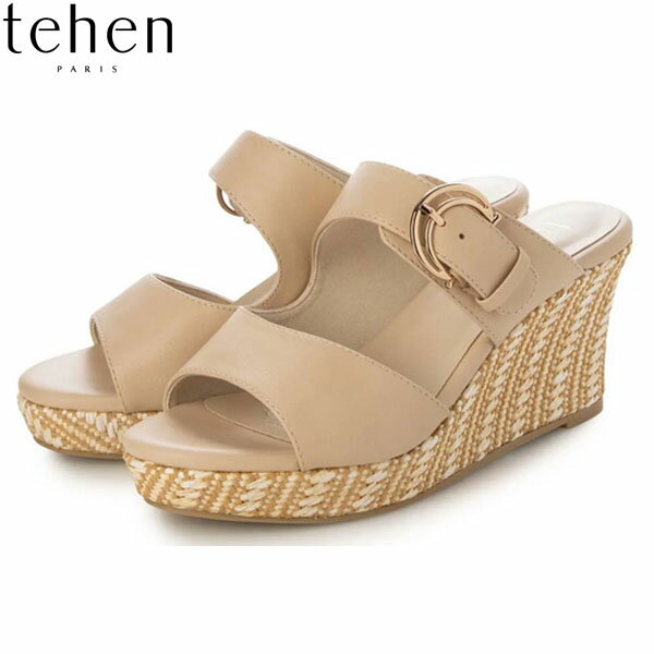 テーン tehen レディース ウェッジサンダル TN1809 BEIGE ラフィア巻きヒール マドラス madras TEHTN1809BEG