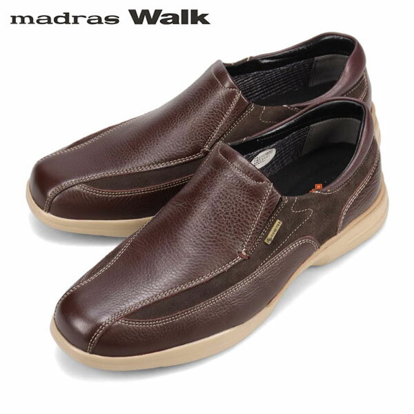 Rakuten - マドラスウォーク madras Walk メンズ ゴアテックス スリッポン MW7401 D-BRNWN/D-BROWN 防水透湿 GORE-TEX 全天候 雨 カジュアルシューズ MADMW7401DBRDBR