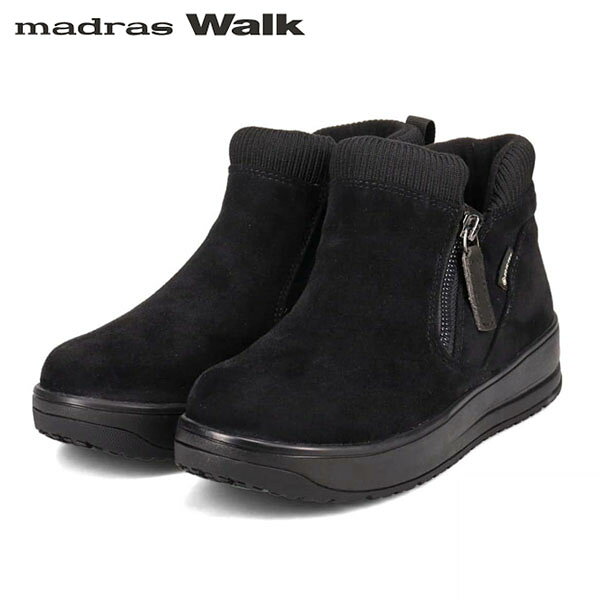 Thick Sole - マドラスウォーク madras Walk レディース ゴアテックス ショートブーツ MWL2234 BLACK 防水 透湿 厚底 MADMWL2234BLA