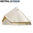 ニュートラルアウトドア NEUTRAL OUTDOOR NT-TE03 GE テント4.0 ベージュ アイボリー 5~8人用 グランピング 耐水 収納袋付 NT23458(4)