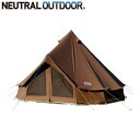 ニュートラルアウトドア NEUTRAL OUTDOOR NT-TE21 TCテント4.0 ダークブラウン 5~8人用 ポリエステルコットン生地 収納袋付 NT46272