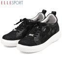 エルスポーツ ELLESPORT レディース 厚底 インヒールスニーカー シューズ BLACK 軽量 グリップソール 滑りにくい 美脚 マドラス madras ...