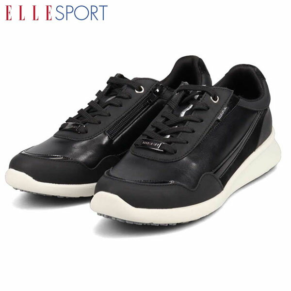 Rakuten - エルスポーツ ELLESPORT レディース 厚底スニーカー シューズ ヒールスニーカー BLACK 3.5cm 軽量 防水 撥水 防滑 美脚 マドラス madras ELLESP12587VBLA