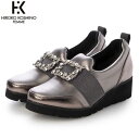 HIROKO KOSHINO FEMME ヒロココシノ ファム レディース カジュアルシューズ 厚底 HRL1004 ETHANE 撥水 4.5cmヒール スリッポン マドラス madras HKFHRL1004ETN(4)