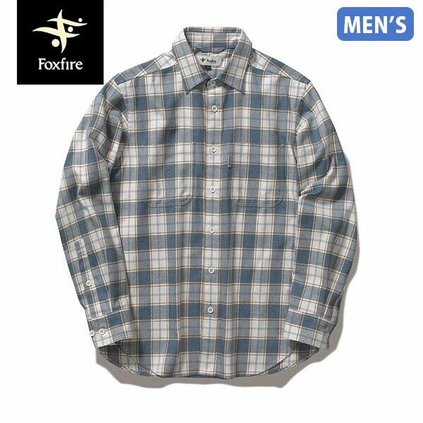 セール フォックスファイヤー Foxfire メンズ シャツ 長袖 微起毛 TSウォームチェックシャツ TS Warm Check Shirt アウトドア インディゴ T-FOX5112088051