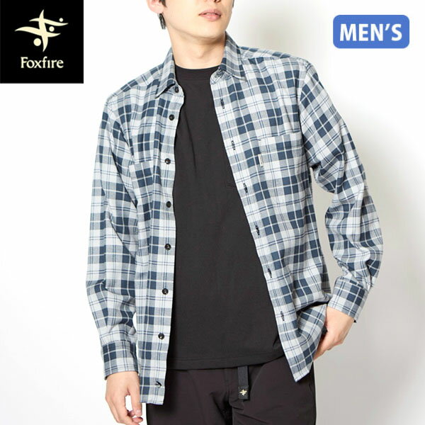 フォックスファイヤー Foxfire メンズ 長袖シャツ TSウォームチェックシャツ ネイビー(046) 中厚地 アウトドア FOX5112416046