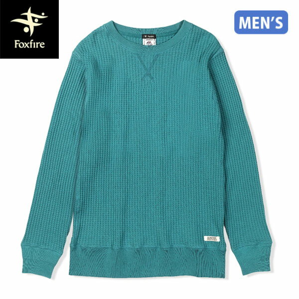 Rakuten - フォックスファイヤー Foxfire メンズ カットソー トップス 長袖 ヘビーワッフルクルー エメラルド(062) SPRUCE LINE FOX6115297062