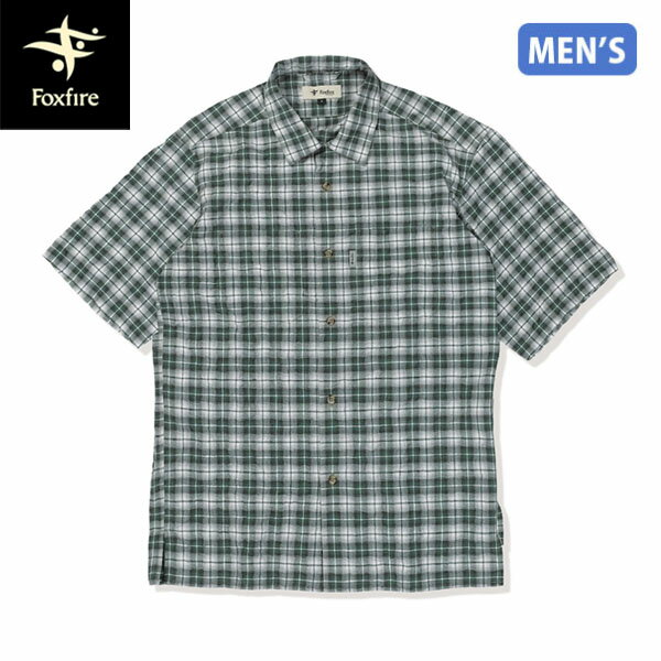 樂天商城 - フォックスファイヤー Foxfire メンズ 半袖シャツ CシールドバンピーシャツS/S グリーン 半袖 遮熱 涼感 登山 FOX5212641060