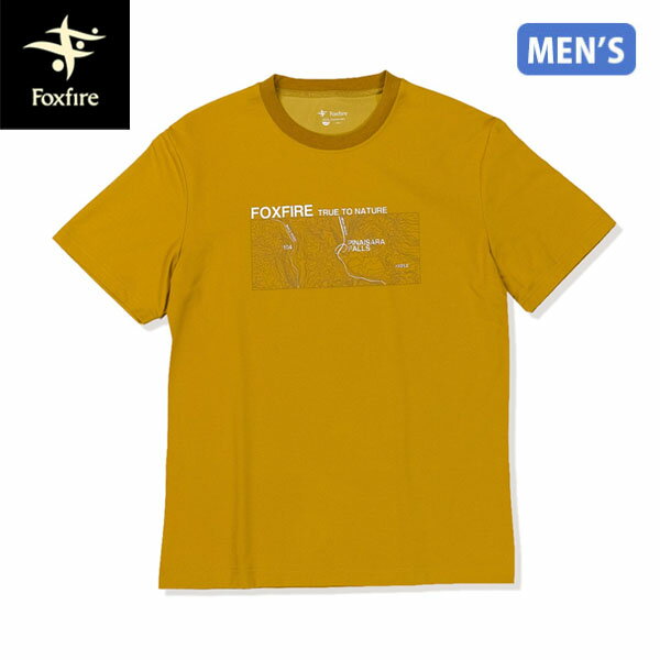 Rakuten - フォックスファイヤー Foxfire メンズ 半袖Tシャツ TSコンターラインT S/S ゴールドイエロー 速乾 登山 ロゴT 釣り FOX5215649238