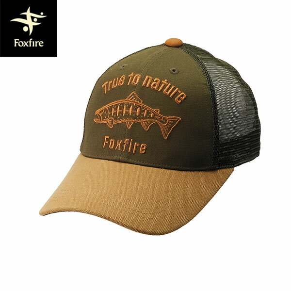 フォックスファイヤー Foxfire 帽子 キャップ True to nature トラッカーキャップ オリーブ 釣り キャップ メッシュ FOX5522653070
