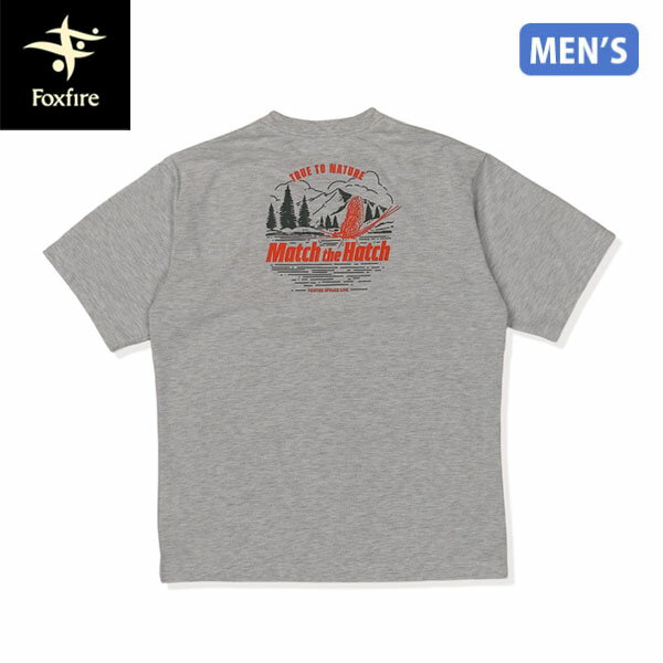 Rakuten - フォックスファイヤー Foxfire メンズ 半袖Tシャツ TSアロードライMTHTS/S アッシュ 吸汗速乾 魚虫柄 メイフライ FOX6215683029