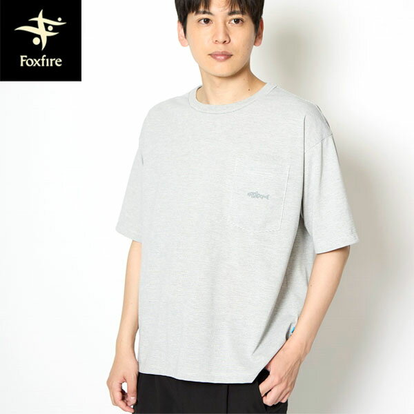 Rakuten - フォックスファイヤー Foxfire メンズ 半袖Tシャツ FISHDOMポケットT S/S ライトグレー 旅行 速乾 ロゴT FOX6915625021