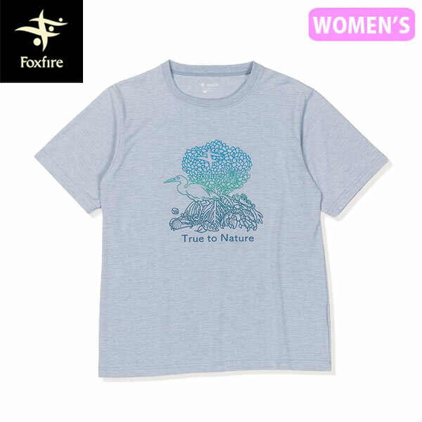 Rakuten - フォックスファイヤー Foxfire レディース 半袖Tシャツ CシールドMG T S/S フェードブルー 遮熱 速乾 ロゴT UVカット FOX8215669052