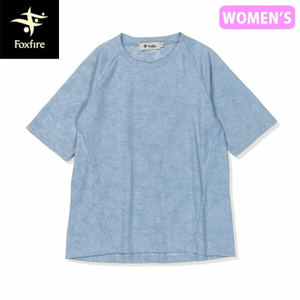 Rakuten - フォックスファイヤー Foxfire レディース 半袖Tシャツ TSアイランドフラワーJQ T フェードブルー 花柄 ジャガード FOX8215675052
