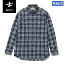 セール フォックスファイヤー Foxfire SCミドルチェックシャツ SC Middle Check Shirt メンズ 長袖シャツ スコーロン 防虫 UVカット チェックシャツ アウトドア キャンプ おしゃれ ブルー T-FOX5212187040