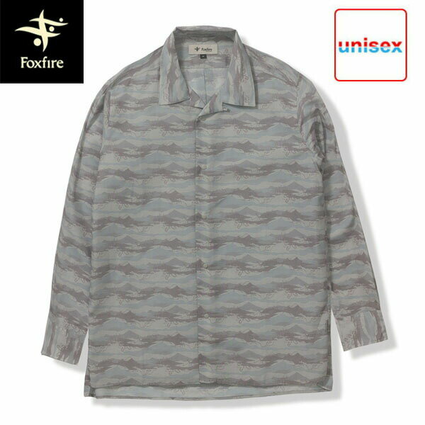 フォックスファイヤー Foxfire メンズ レディース シャツ 長袖 総柄 エンドレスライズシャツ サンド(005) FOX5212523005