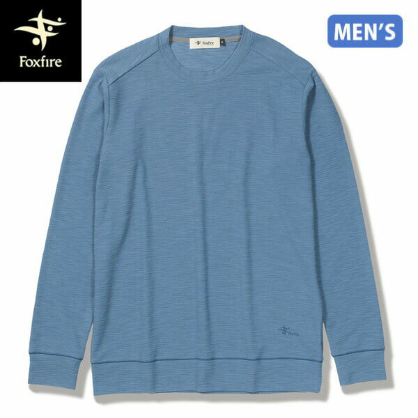 フォックスファイヤー Foxfire メンズ クルーネックニット スラブリブクルー ライトブルー(054) FOX5215469054