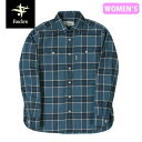 セール フォックスファイヤー Foxfire レディース TS Melange Check Shirt TSメランジチェックシャツ 長袖 シャツ 吸汗速乾 ハイキング 登山 アウトドア キャンプ フェス ブルー T-FOX8112935040