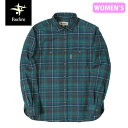 セール フォックスファイヤー Foxfire レディース TS Melange Check Shirt TSメランジチェックシャツ 長袖 シャツ 吸汗速乾 ハイキング 登山 アウトドア キャンプ フェス グリーン T-FOX8112935060