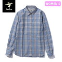 セール フォックスファイヤー Foxfire SCミドルチェックシャツ SC Middle Check Shirt レディース 長袖シャツ スコーロン 防虫 UVカット キャンプ アウトドア おしゃれ ライトブルー T-FOX8212147054