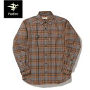 フォックスファイヤー Foxfire メンズ シャツ 長袖 TSラフチェックシャツ TS Rough Check Shirt 微起毛 吸汗速乾 中厚 ブラウン(076) FOX5112420076