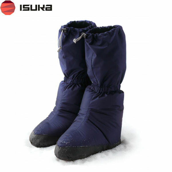 イスカ ISUKA ダウンプラス テントシューズ ロング S ネイビーブルー 滑り止め キャンプ 登山 車中泊 ..