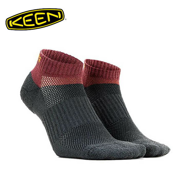 L[ C jZbNX V \bNX [Jbg KEEN UNISEX WA-SHI SOCKS LO-CUT BURGUNDY~GREY KEE1028427