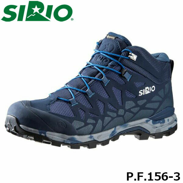 シリオ P.F.156-3 DEM デニム メンズ トレッキングシューズ ハイキングシューズ ミッドカット スニーカー 3E ゴアテックス GORE-TEX 防水透湿 トラベル 登山靴 山登り アウトドア 日本人専用 SIRIO SIRPF1563DEM