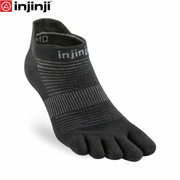 injinji インジンジ ラン オリジナル ノーショウ ブラック 五本指ソックス 靴下 アウトドア